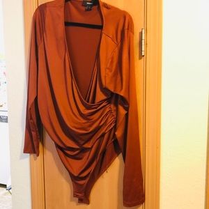 Copper plus size body suit